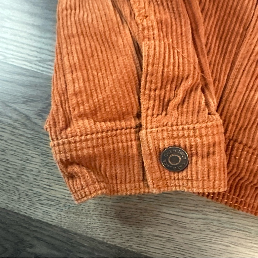Cat & Jack girl’s Orange Corduroy Jacket with Sherpa Collar - Picture 4 of 12